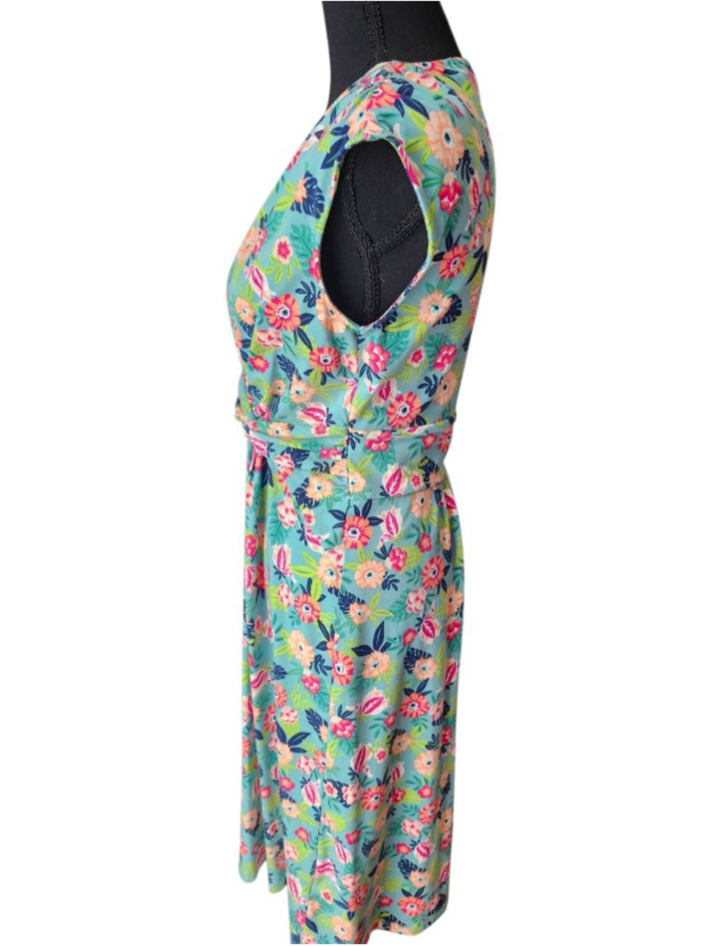 Land's End Floral Sleeveless Wrap Dress Size Small - Picture 4 of 6